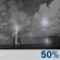 Tonight: A chance of showers and thunderstorms. Partly cloudy, with a low around 70. South wind 5 to 10 mph. Chance of precipitation is 50%. New rainfall amounts between a quarter and half of an inch possible. Tonight: Chance Showers And Thunderstorms